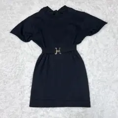 ルイヴィトンLVカシミヤ⭐️キュートな♡LVワンピース 黒 - メルカリ