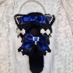 ぬい服 ちびぐるみ10cm 可愛いレースリボンキャンディ猫 パール付き着せ替え服