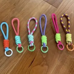 カラフルパラコード 6点セット　カラビナ ストラップ ハンドメイド キーホルダー