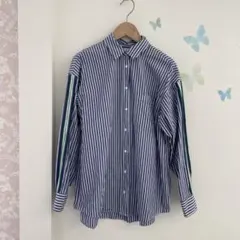 15【XS】ZARA ストライプ　ライン　シャツ　ブラウス　長袖