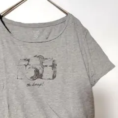 OLD NAVY カメラプリントTシャツ グレー ゆるダボ Sのサムネイル