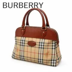バーバリー BURBERRY ハンドバッグ ノバチェック ベージュ系 ブラウン