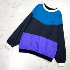 X-girl ナイロンクルーネックプルオーバー 黒 ターコイズ 2*QD1474のサムネイル
