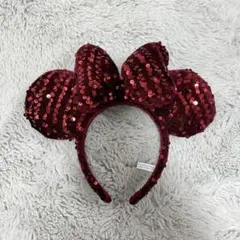 ディズニーカチューシャ 赤スパンコールカチューシャ
