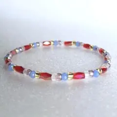 ガラスビーズブレスレット　ミックスカラー⑩