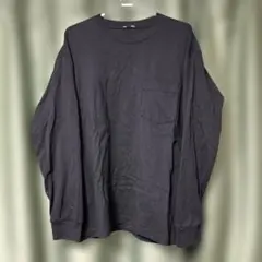 GU ヘビーウェイトクルーネックTシャツ　ブラック L