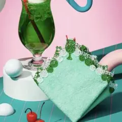 近沢レース　シーズンハンカチ「クリームソーダ」