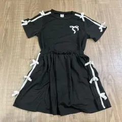 SHEIN ブラック リボン 半袖 セットアップ　5yのサムネイル
