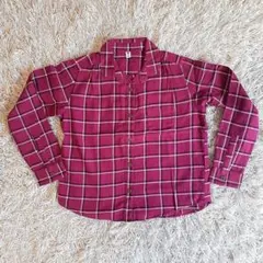 130【ユニクロ/UNIQLO】チェック柄長袖シャツ