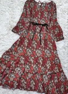 美品‼️LAURA ASHLEY フラワープリント ロングワンピース UK 14