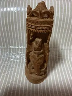 インド　象　木彫り　彫刻