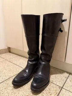 SARTORE サルトルブラックレザー ロングブーツ 37