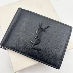 サンローラン マネークリップ 折り財布 キャビアスキン YSL カサンドラ