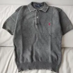 美品★90s ポロラルフローレン 半袖 サマーニット ポロシャツ ロゴ刺繡 M POLO RALPH LAUREN ポロ ラルフローレン Tシャツ Ralph Lauren
