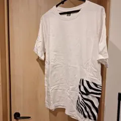 ROOT THREE ゼブラ柄ポケット Tシャツ ホワイト M
