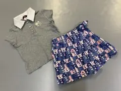 バービー Barbie ポロシャツ デニムスカート風ショートパンツ 120 2点