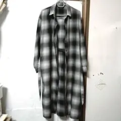 ユニクロ 長袖(ネル)チェックシャツワンピース アウター(大きめ)