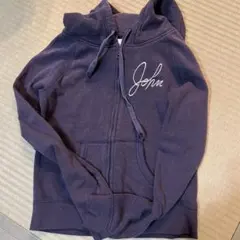 ネイビー フルジップフーディ John刺繍のサムネイル