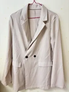 ベージュ テーラードジャケット ワイドパンツ セット