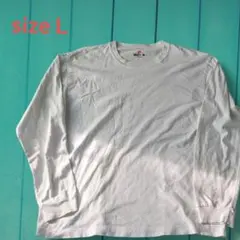 ✨Hanes✨　ヘインズ　BEEFY-T　長袖Tシャツ　ロンT　ホワイト Lのサムネイル