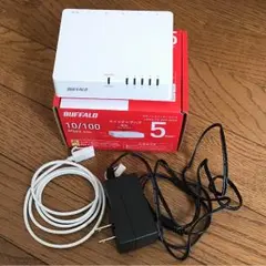 美品☆BUFFALOスイッチングハブ(5ポート)LANケーブル付き