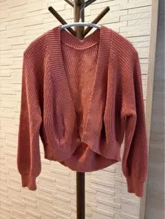 【美品】N.(エヌ ナチュラルビューティーベーシック)畦編み　ニットカーディガン