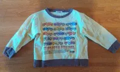 車プリント 長袖トレーナー 110cm