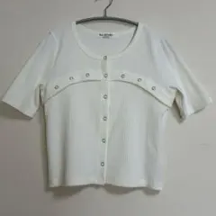 Ray BEAMS レイビームス リブ スナップボタン 半袖 カーディガンのサムネイル