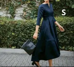 L'AUBE BLANC Keyneck Jacquard Dress