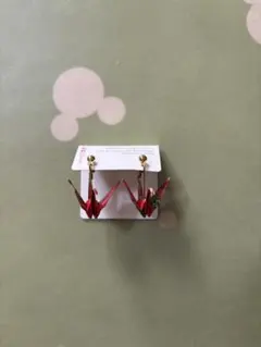 折り鶴ピアス 日本製