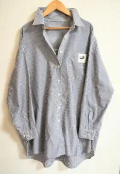 ONIGIRIオニギリ大人カジュアル古着長袖ストライプシャツダーリンシャツ古着
