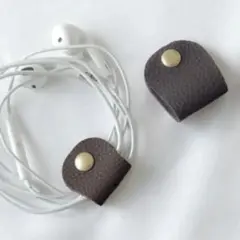 コードホルダー 本革 リアルレザー オリーブグレー 大小2個セット