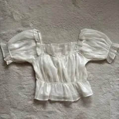 オフショル風 パフスリーブ ブラウス