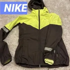 Nike フード付きウィンドブレーカー M 黒/黄 レディース 蛍光