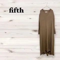 フィフス ロングワンピース ニット Vネック シンプル 着回し フェミニン 綺麗