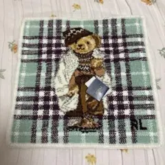 ラルフローレン ポロ ポロベア ハンカチ シェニール織 ブルー タオル