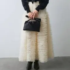 ホイップチュールティアードスカート アイボリー　人気　Frene同型