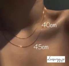 【大人気】1mm ネックレス 18kコート サージカルステンレス スネーク