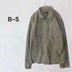 B-S ミリタリー シャツジャケット カーキ Mサイズ ジャケット　はおり