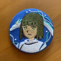 スタジオジブリ 刺繍缶バッジ　ハク