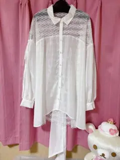 COEL】新品タグ付き⭐︎レース切替シャツ/F/ホワイト - メルカリ