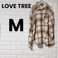 【USA古着】LOVE TREE チェックシャツ ネルシャツ M ベージュ 茶