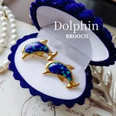 陶器 イルカ ドルフィン ブローチ 魚 フィッシュ ゴールド 海 マリン
