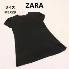 ZARA 半袖Tシャツカットソー M 黒 丸首 シンプル カジュアル ベーシック
