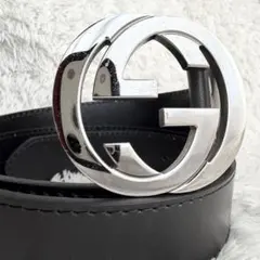 GUCCI ベルト インターロッキング GG デカロゴ ブラック