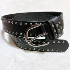 ウエスタンベルトブラック スタッズ レザー ベルト y2k 古着 ビンテージ