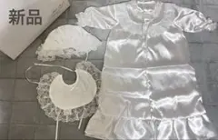 新品　お宮参り　ホワイトサテンセレモニースーツセット