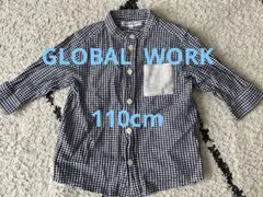 GLOBAL WORK キッズ　チェック　五分袖　長袖シャツ 110cm