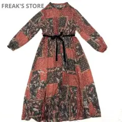 FREAK'SSTORE シアー　シフォン　赤黒　ペイズリー柄　ロングワンピースのサムネイル