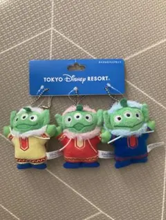 東京ディズニーリゾート◇2015冬リトルグリーンメン◇ぬいぐるみバッジ3体セット